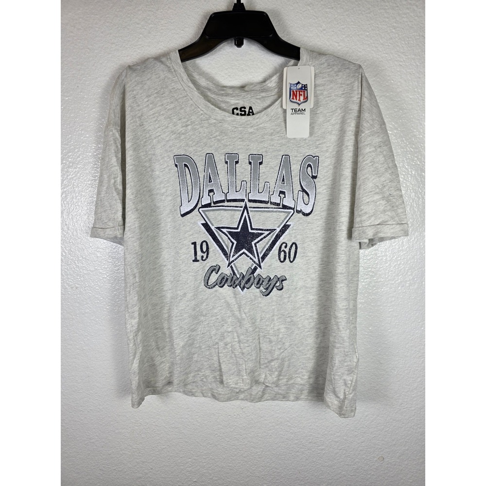 NFL Team Apparel Dallas Cowboys Gray Graphic T-Shirt‎ Women Large